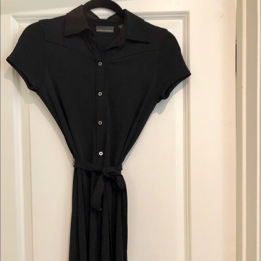 Black Button Shirt Dress